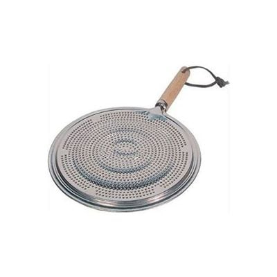 Simmermat Ring Heat Diffuser With Wooden Handle Silver