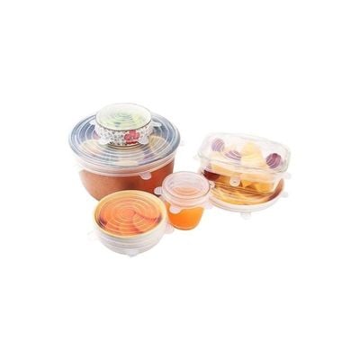 6-Piece Reusable Vacuum Lid Set Clear