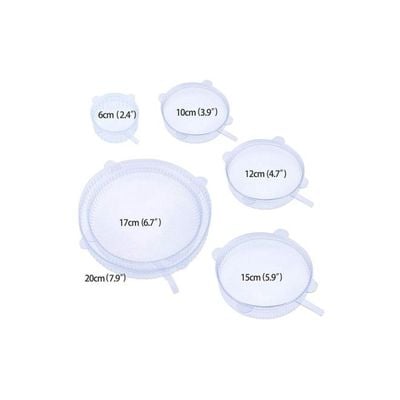 6-Piece Reusable Vacuum Lid Set Clear