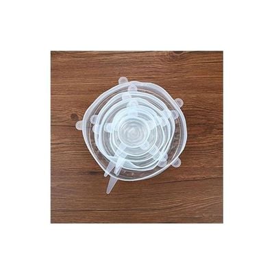 6-Piece Reusable Vacuum Lid Set Clear