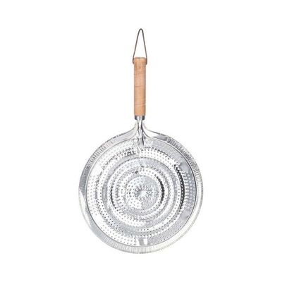 Ring Heat Diffuser With Wooden Handle Silver