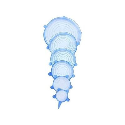 6-Piece Silicone Stretch Lid Set Blue