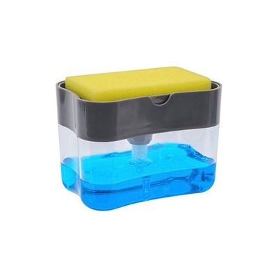 Soap Dispenser With Sponge Holder Grey/Clear