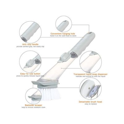 Soap Dispensing Dish Brush Grey