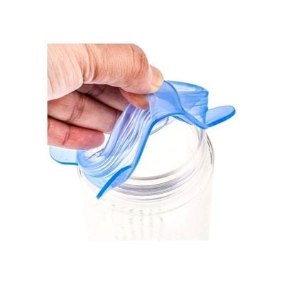 6 Piece Reusable Silicone Food Lid Set Blue