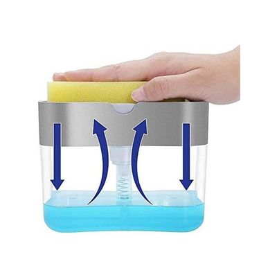 Soap Pump Dispenser And Sponge Holder For Kitchen Multicolor