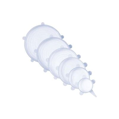 6-Piece Silicone Stretch Lid Set Clear