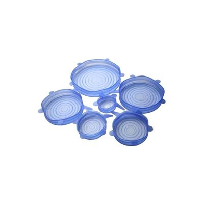 6-Piece Silicone Stretch Lid Set Blue