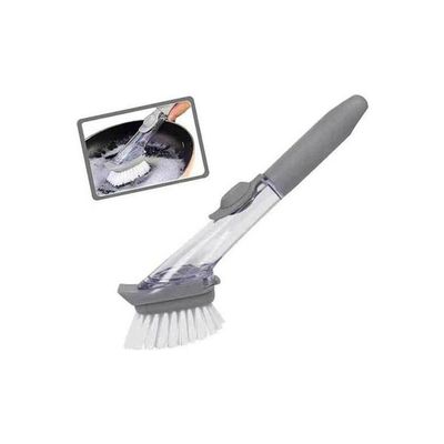 Kitchen Sink Pan Brush With Soap Dispenser Grey/Clear 168g