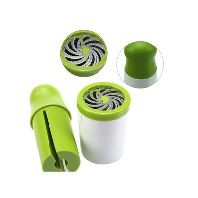 Manual Twist Herb Grinder Green/White 17.50 x 7.30 x 7.30centimeter