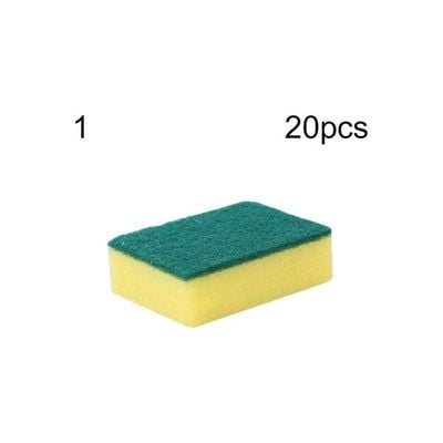 20-Piece Household Dish Washing Cleaning Sponge Set Green/Yellow