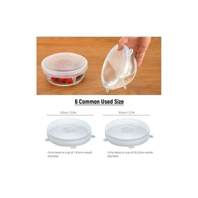 6-Piece Silicone Stretch Lid Set Clear