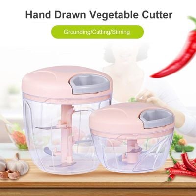 Multi-Functional Hand Drawn Vegetable Cutter Pink 13 x 9.7 x 12.8cm