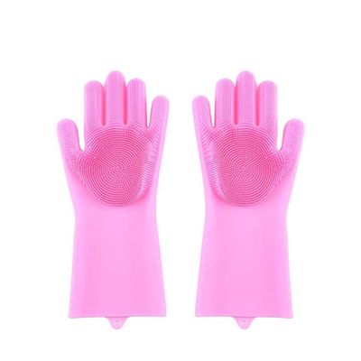 Temperature Resistant Waterproof Antiskid Dishwashing Glove Pink 35 x 15.5centimeter