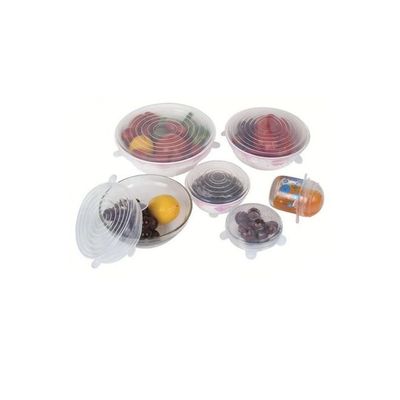 6-Piece Silicone Containers Lid White