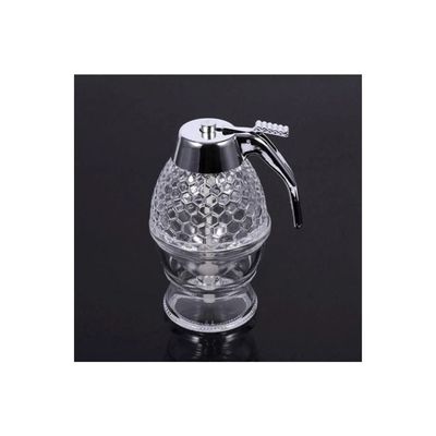 Non Drip Honey Dispenser Clear/Silver 200ml