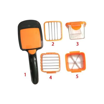 6-Piece Fruit And Vegetable Cutter Black/Orange/Clear One Size