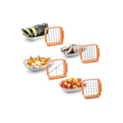 6-Piece Fruit And Vegetable Cutter Black/Orange/Clear One Size