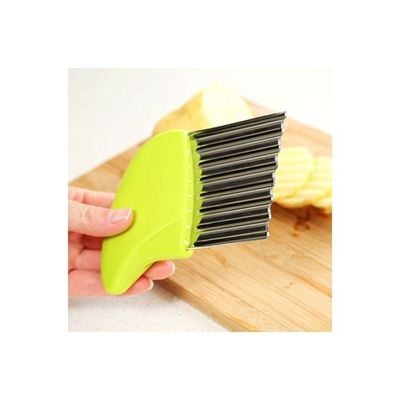 Wavy Vegetable Cutter Green/Silver 110x80millimeter