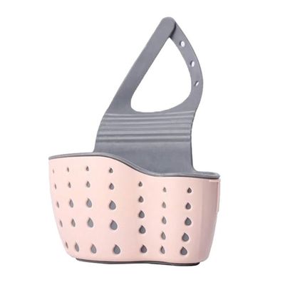 Sink Drain Receptacle Utensil Holder Box Grey/Pink 10centimeter