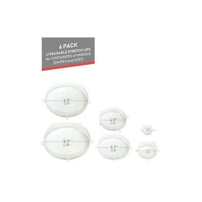 6-Piece Silicone Stretch Lid Set Clear