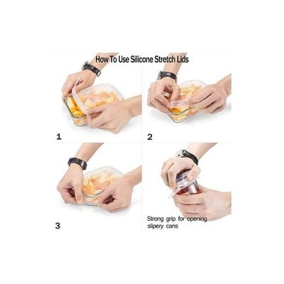 6-Piece Silicone Stretch Lid Set Clear