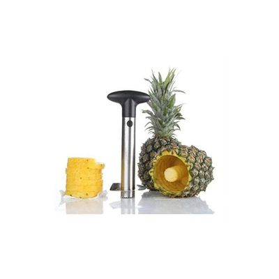 Stainless Steel Pineapple Corer Slicer Silver/Black 3.5x7.5x3.6inch