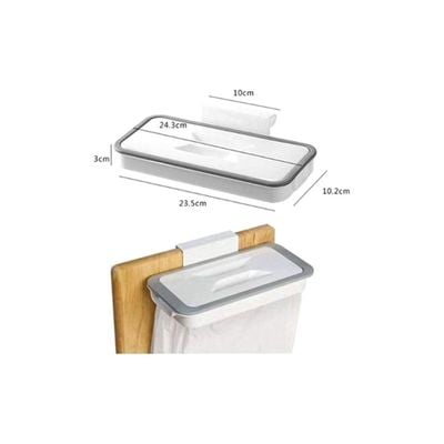 Hanging Trash Bag Holder White-Grey 24.3x10.2x3cm