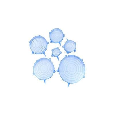 6-Piece Silicone Food Cover Blue