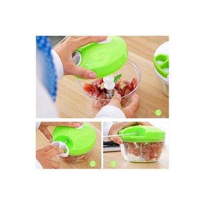 Household Manual Multi Function Mixer Kitchen Chopper Meat Grinder Green-White 8.5 X 12.5 X 8cm