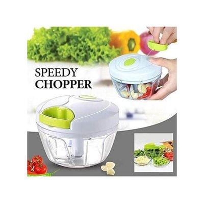 Speedy Chopper Stainless Steel Blade Manual Mini Food Vegetable Pull Chopper White 400ml