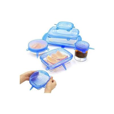 Set Of 6 Silicone Stretch Lids12 Pack Of Various Sizes To Fit Various Size And Shape Of Containersreusable Durable And Expandable Food Covers  Keeping Food Freshdishwasher And Freeze Multicolour