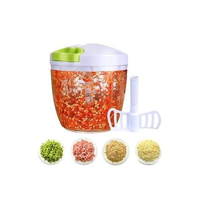 Manual Vegetable Chopper White/Clear 0.9L