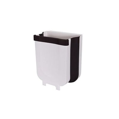 Portable Trash Can for Hanging over Kitchen Drawer White/Black 25 x 18 x 22cm