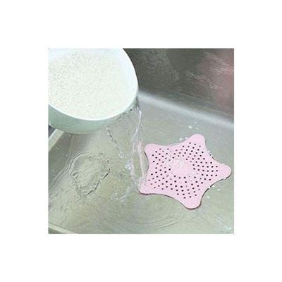 Silicone Water Drain Stopper For Kitchen And Bath Sinks Star Shape Pink 14 x 9 x 2.1cm