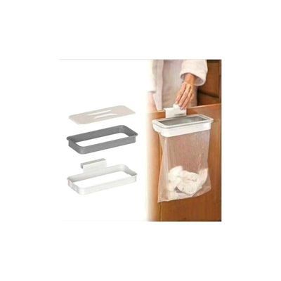 Hanging Trash Bag Holder White-Grey 5x2.4inch