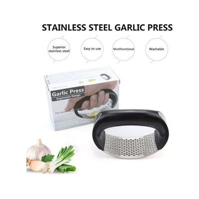 Mini Stainless Steel Garlic Grater with Handle Silver/Black