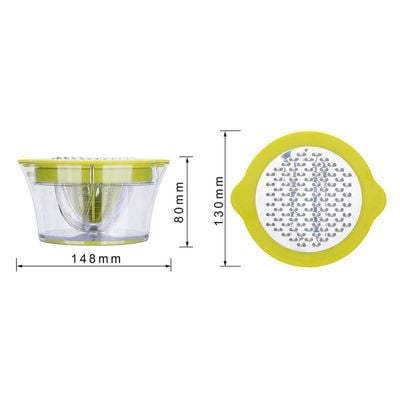 14-Ounce  Manual Hand Squeezer Juicer With Built-in Measuring Cup And Grater Green 14*9*14cm