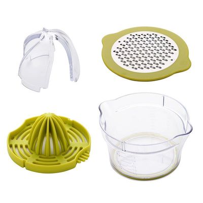 14-Ounce  Manual Hand Squeezer Juicer With Built-in Measuring Cup And Grater Green 14*9*14cm