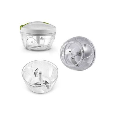 Manual Mini Food Vegetable Pull Chopper White/Clear 8x13x13centimeter