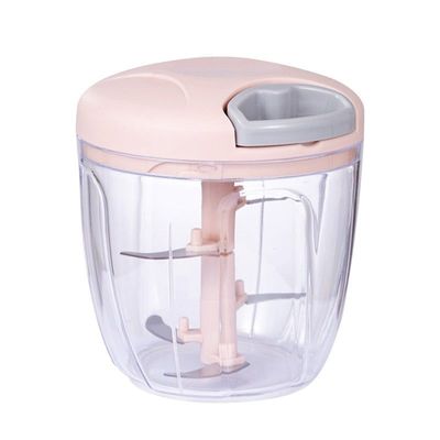 900ml Manual Food Chopper Pink/Clear 12.5 x 12 x 12cm