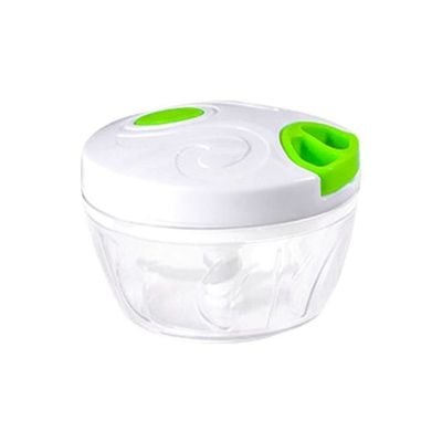 Manual Meat Slicer Chopper White/Green/Clear 13x13x10centimeter