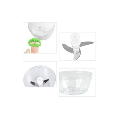 Manual Meat Slicer Chopper White/Green/Clear 13x13x10centimeter