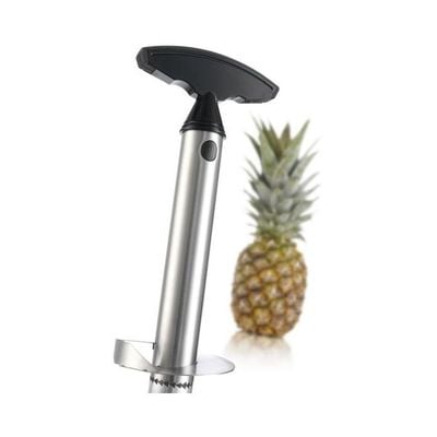 3-In-1 Pineapple Corer Silver/Black 25x11x9centimeter