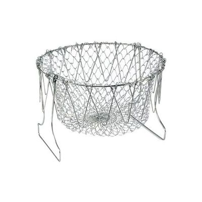 Stainless Steel Oil Fry Basket Silver 23x11centimeter