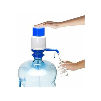 Manual Bottled Drinking Pump White/Blue 17.8x9.8cm Manual Bottled Drinking Pump White/Blue 17.8x9.8cm