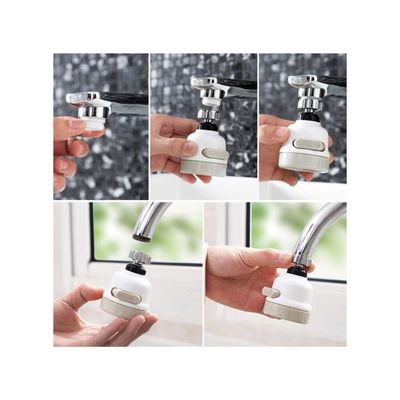 Adjustable Water Faucet Tap Filter White/Beige