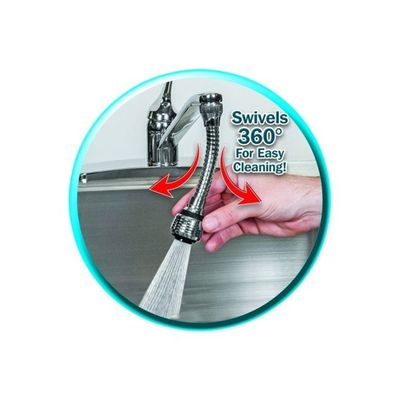 Flexible Faucet Extension Sprayer Silver/Black 15cm