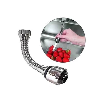 Flexible Faucet Extension Sprayer Silver/Black 15cm