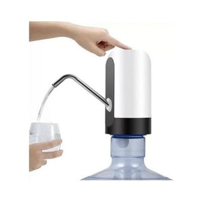 Water Bottle Electric Pump Rechargeable Electrical Wireless Dispenser Silver/Black 12.8cm